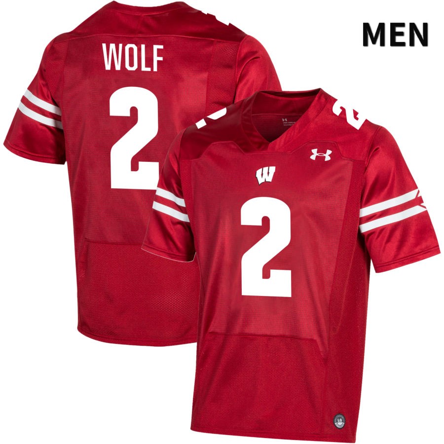 Wisconsin Badgers Men's #2 Chase Wolf NCAA Under Armour Authentic Red NIL 2022 College Stitched Football Jersey TD40F61IX